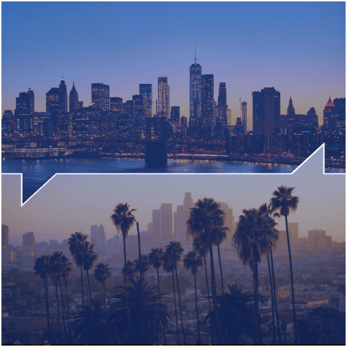 Picture of NYC and LA